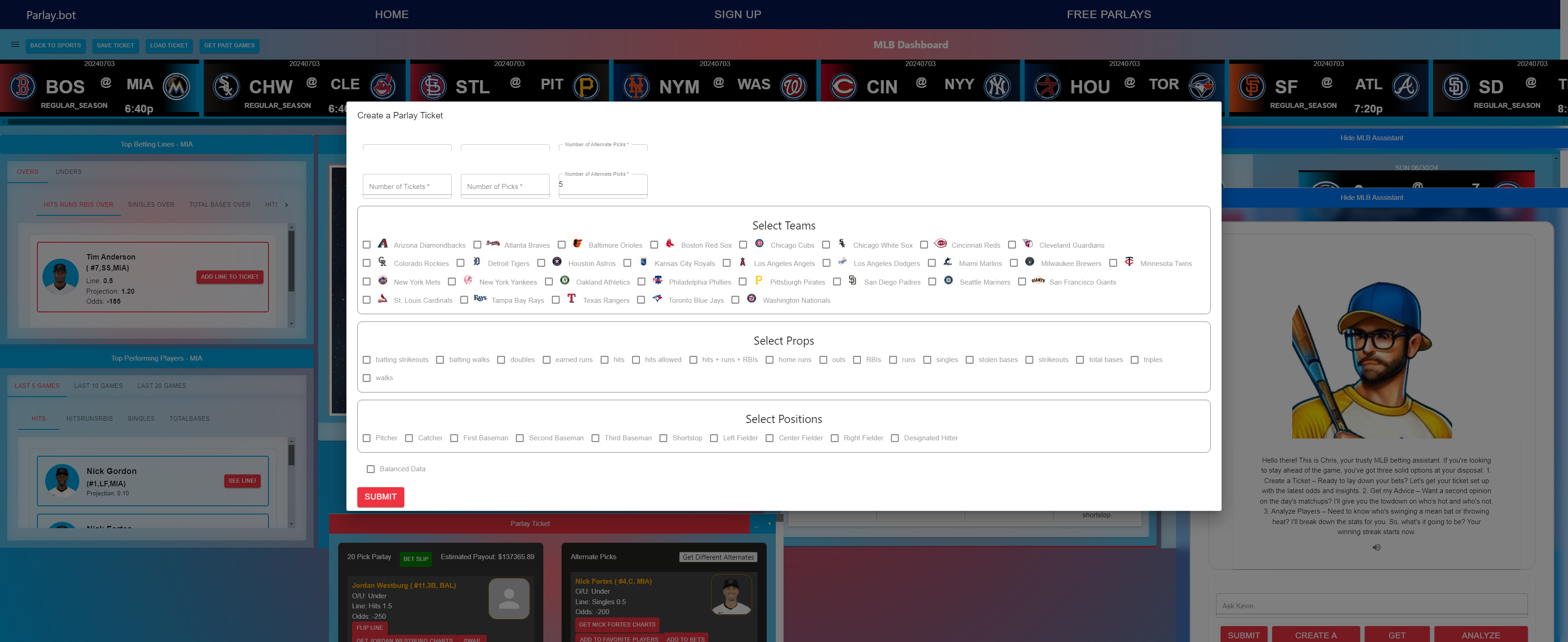 ParlayBot view